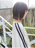 切りっぱなしボブ/ボブ/抜け感/オリーブ/ミント