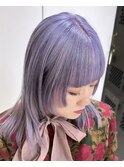 ホワイトラベンダーパープルカラーくすみカラーハイトーン