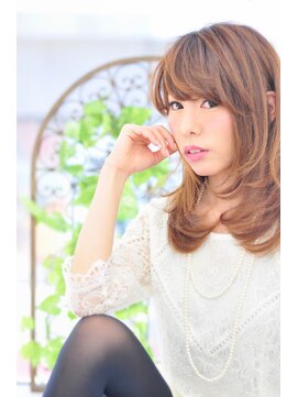 アディクト イースト 東陽町東口(addict EAST) フェザーバング＿レイヤー＿ミディアム＿ミルクティー［東陽町]