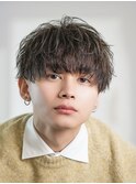 韓国ヘアニュアンスコンマバングセンターパートフェザーパーマ