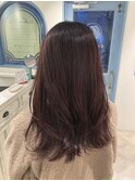 顔まわりザックリレイヤーで動きを出し春暖色カラーにイメチェン
