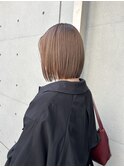 韓国顔まわりレイヤーカットグレージュオリーブベージュブラウン