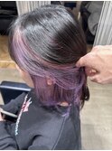 インナーカラー紫＆赤