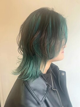 エデン(eden) ウルフヘアのアンブレラカラー