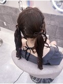 リボンコロネツイン【クランソア】ヘアメ/ヘアセット/心斎橋