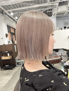 アオゾラヘアーカミノウラ(AOZORA HAIR kaminoura) ミルクティーベージュ*ボブ