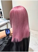 ペールピンク×ボブ