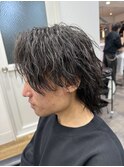 センターパート/ウルフカット