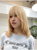 ◎ブロンドハイトーンデザインカラーアンブレラカラー金髪