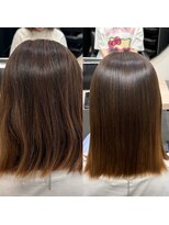 オーガラボ 池袋(OUGA.LABO)&nbsp;大学生のお客様2で年前にブリーチ履歴ありの髪質改善縮毛矯正
