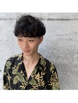 メーヴェ(Mowen) mowen 南堀江 メンズ　ルーズパーマ×刈り上げマッシュ