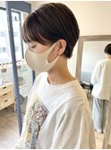 大人可愛い丸みショート耳掛けマッシュひし形小顔 20代30代40代