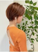 寒色系カラーｘシアーグレージュxボーイッシュ女子xショートボブ