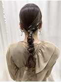 あみおろし×金箔/参列ヘア/お呼ばれヘア/結婚式
