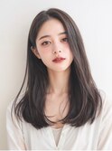 オイルストレート　髪質改善　ミディアム　ガルボヘアー