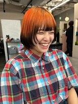 プシュケ(PSYCHE)&nbsp;大人かわいい☆20代30代40代☆小顔ネオウルフ☆オレンジカラー