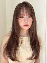 レイヤーカット/小顔カット/くすみベージュ/透明感カラー