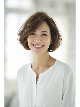 シャルマン 銀座(Charumante) ４０代５０代◎白髪ぼかしハイライト夏カラー髪質改善透明感ボブ