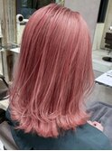 コーラルピンクベージュソフトウルフカット　ウルフレイヤー