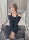 ミルクティーグレージュジェンダーレスショートウルフ