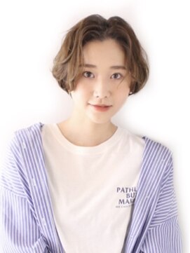 ロビー 表参道(ROBBY) ひし形ショートパーマ／アッシュブラウン／表参道／40代50代