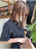 ミルクティーブラウン　外ハネボブスタイル