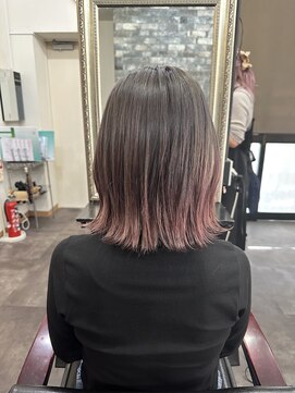 ライフ 忍ケ丘店(Lyfe) ラベンダーピンクグラデーションロブ_毛先ワンカール_227