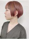 【morio原宿】ショート　ピンクヘアカラー　ブリーチ
