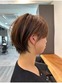 大人ラフウェーブ20代30代40代ボブブラウンスウィングショート