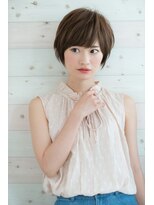 クシュ 本川越店(kusyu...)&nbsp;ブルーカラーワインレッドお団子ヘアチェリーレッド刈り上げボブ