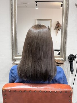 ヘアメイク アンフィ(amphi) 黒染め黒髪からの、透明感ブランジュ..~**.