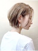 ★ベージュカラーショートウルフカット