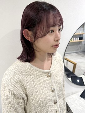 ラミエバイメルト 下北沢(lamie by melt) 花田ボブくびれヘアブリーチダブルカラーピンクラベンダー下北沢