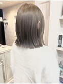 福山Caaryナチュラルストレート透明感シルキーベージュ20代30代