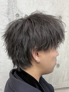 オーシャントーキョー ホワイト 原宿(OCEAN TOKYO WHITE) 無造作チャコールグレーシースルーマッシュウルフ