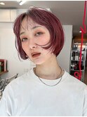 ワインレッド×レイヤーbob