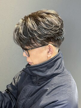 ボンドストーリールミエール(Bond Story lumiere) 曲がる縮毛矯正/フェザーセンターパート/ハイライトグレージュ