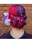 派手髪ヘアセット