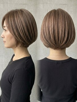 リトマス 二子玉川(litmus) 脱白髪染め　白髪ぼかし　ショートボブ　レイヤーボブ