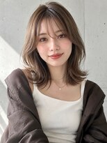 ノア 三宮店(NOA)&nbsp;【NOA】外ハネ韓国風くびれミディ×顔まわりレイヤー