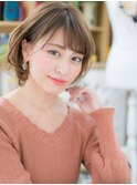 外国人風大人ハイライトアシンメトリーボブa志木20代30代40代!