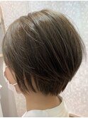 30代40代大人かわいいヘア　ショートカットサンドベージュ[草加]