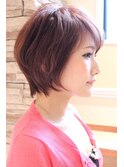 【30代40代50代】毛流れ綺麗な前下りショート　ショートボブ