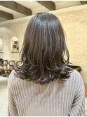 モテ髪ミディアムレイヤー/レイヤーカット/グレージュ/銀座