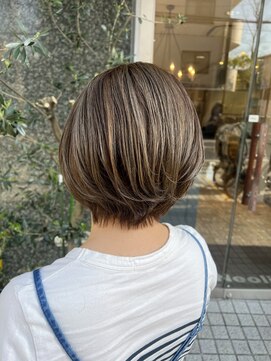 シャイン ヘア ブレンド 二子玉川(Shine hair blend) 白髪ぼかしハイライト×グレージュカラー