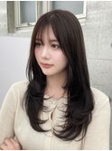 チョコレートブラウン/大人レイヤーカット/艶髪Aujua上野