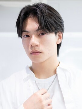 ハバナ 渋谷(HAVANA) アッシュブラックマッシュパーマ刈り上げツーブロック