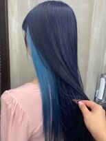 ナンバーウルス 名駅店(N° ulus)&nbsp;【number ulus】インナーカラー×ネイビーブルー＆水色