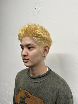 メリケンバーバーショップ フクオカ(MERICAN BARBERSHOP FUK) メンズカットハイトーンスパイキー