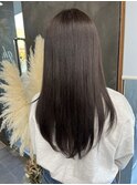 ロング　艶髪　グレージュ　透明感カラー　トリートメント